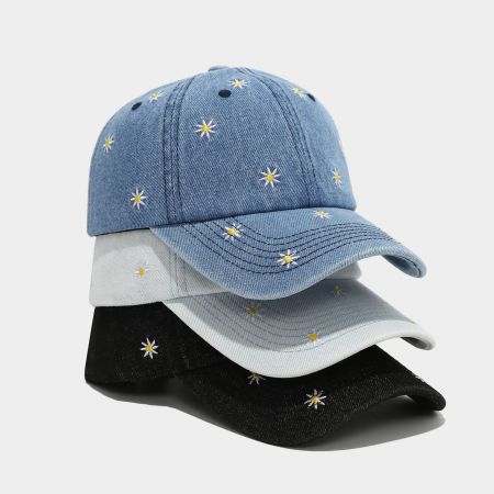 Casquette de baseball unisexe en polyester à fleurs décontractées de la série Simple