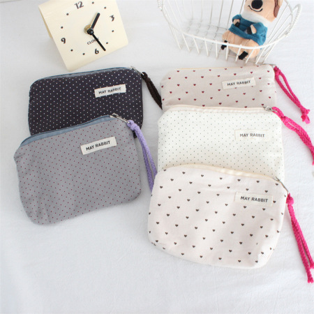 Trousse de maquillage pour femme Simple Series Daily Heart à pois