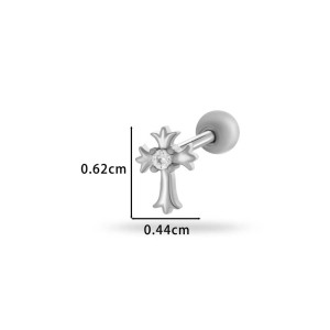 Boucles D'Oreilles Piercing Pour Femme, Collection Simple, Motif Cœur, Croix, Papillon Et Lune, Couleur Cuivre Et Or, Zircon. h5 Image2