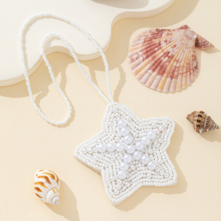 Collection Luxe Perles de Vacances Étoile de Mer Perles Artificielles Breloques de Sac pour Femmes
