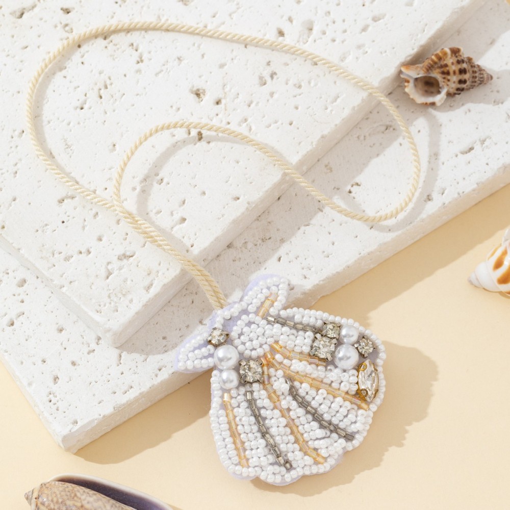 Collection Luxueuse De Bijoux De Sac Pour Femme, Style Océanique, Perles De Coquillage, Perles Artificielles Et Strass. Image3