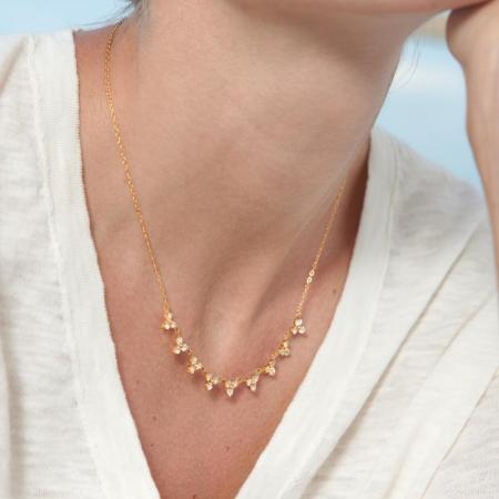 Ensembles de colliers élégants pour femmes, en acier inoxydable, imperméables, couleur or, avec zircon et chaîne étoile 2