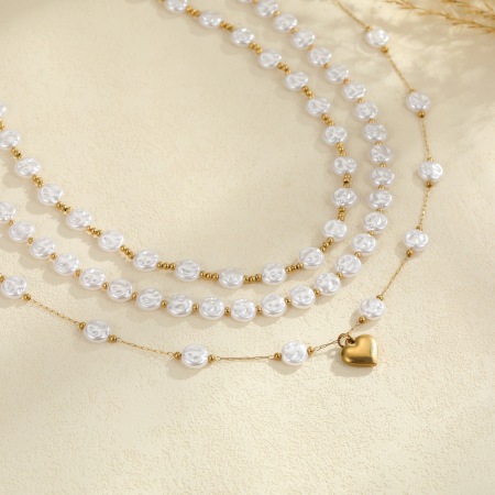 Colliers à maillons pour femmes, collection Simple Series Daily Chain, en acier inoxydable étanche, couleur or 2