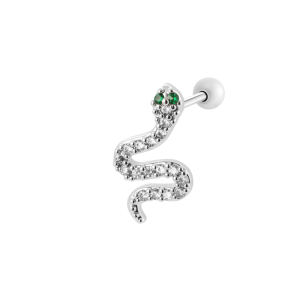 Boucles D'Oreilles Piercing Femme, Motif Serpent Simple, Couleur Cuivre Doré Et Zircon. h5