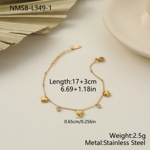 Bracelet Chaîne Pour Femme Simple Series Daily Heart En Acier Inoxydable Étanche Couleur Or h5