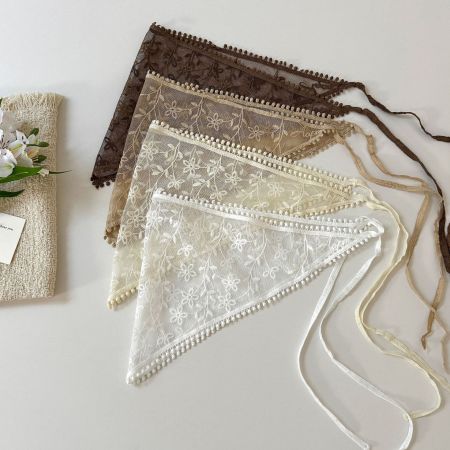 Écharpes d'été pour femmes en dentelle à fleurs douces, collection romantique 2