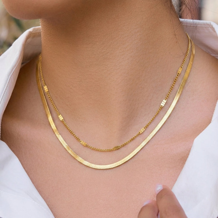 Colliers superposés pour femmes, en acier inoxydable imperméable, couleur or, de la marque Daily Chain