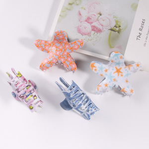 Pinces À Cheveux En Pvc, Motif Papillon Et Étoile De Mer Souriants, Style Océanique Mignon Et Simple h5 Image3