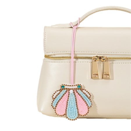 Collection de luxe de perles de style océanique pour les vacances, perles de coquillage de couleurs assorties, breloques pour sac à main pour femme 2