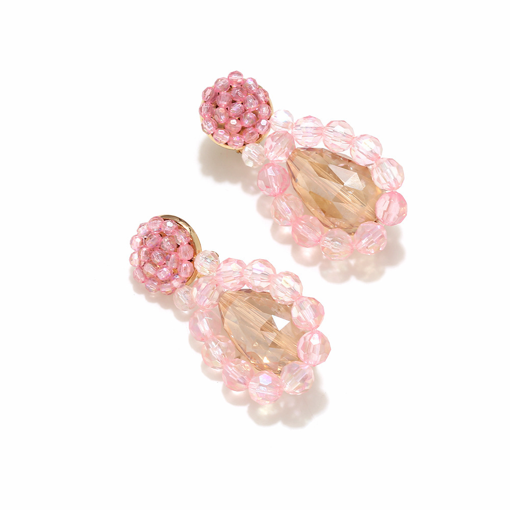 Boucles D'Oreilles Pendantes Pour Femmes Avec Perles De Cristal. Image4