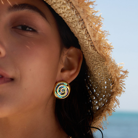 Ensembles de colliers pour femmes en acier inoxydable doré, style coquillage, imperméables, style vacances et océan 2