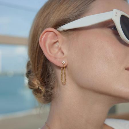 Boucles d'oreilles pendantes pour femme, simples et élégantes, à pompon, en acier inoxydable imperméable, couleur or.