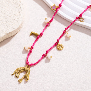 Colliers Tressés Rétro Pour Femmes, En Acier Inoxydable, Étanches, Couleur Or, Motif Croix Animale h5 Image3