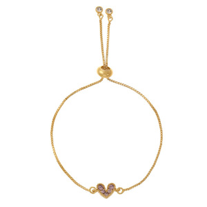 Bracelets Tressés Pour Femmes En Cuivre Et Zircon En Forme De Cœur h5 