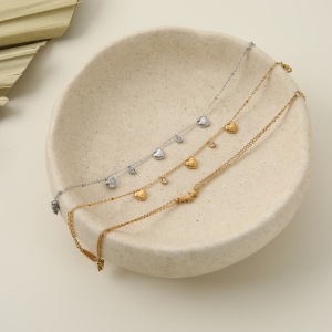 Bracelet Chaîne Pour Femme Simple Series Daily Heart En Acier Inoxydable Étanche Couleur Or h5 Image2