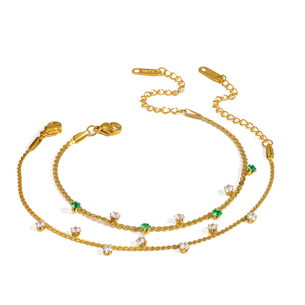 Bracelets À Maillons Pour Femmes, Style Géométrique Décontracté, En Acier Inoxydable, Étanches, Couleur Or Image4