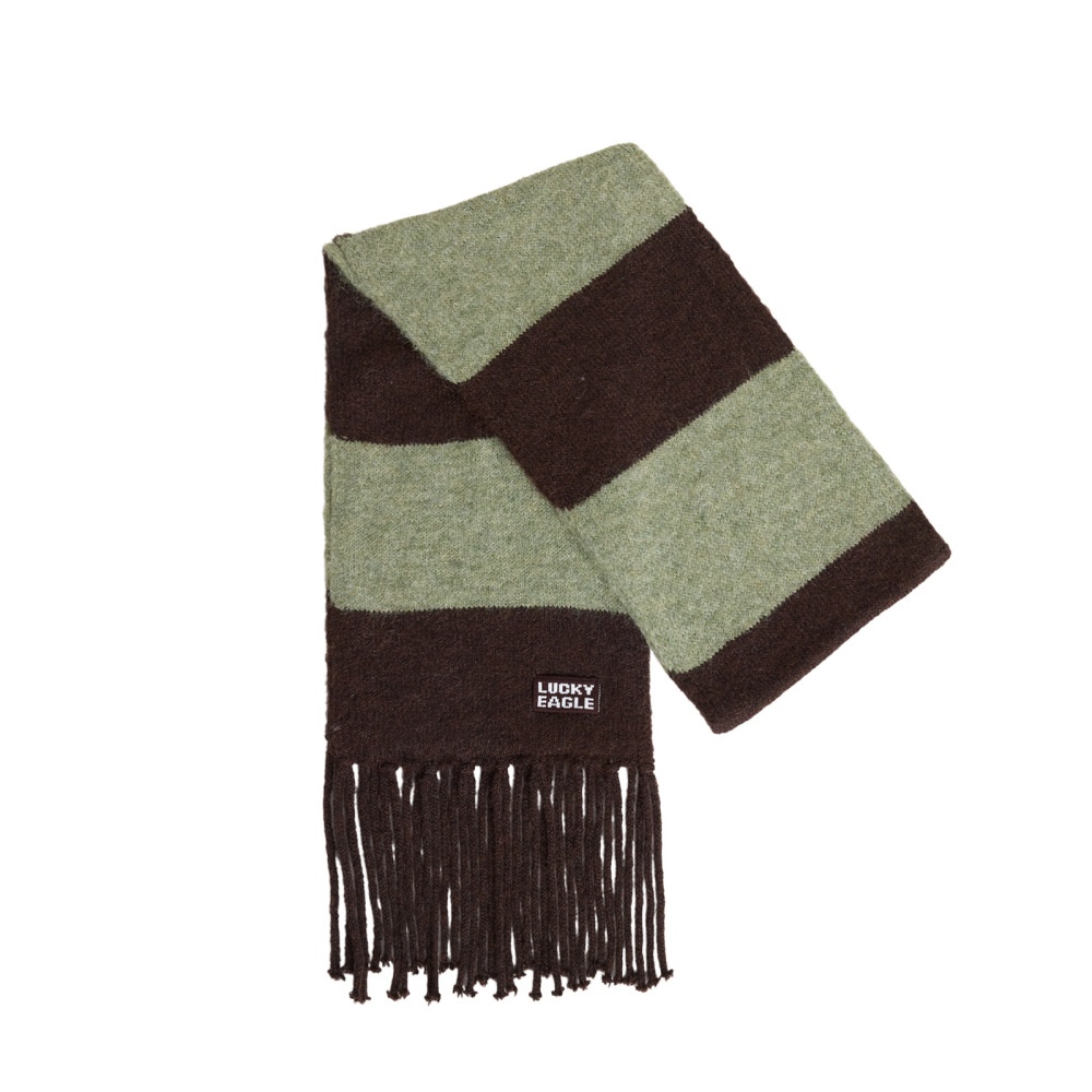 Écharpes D'Hiver En Laine À Rayures Quotidiennes De Couleur Assortie, Collection Simple