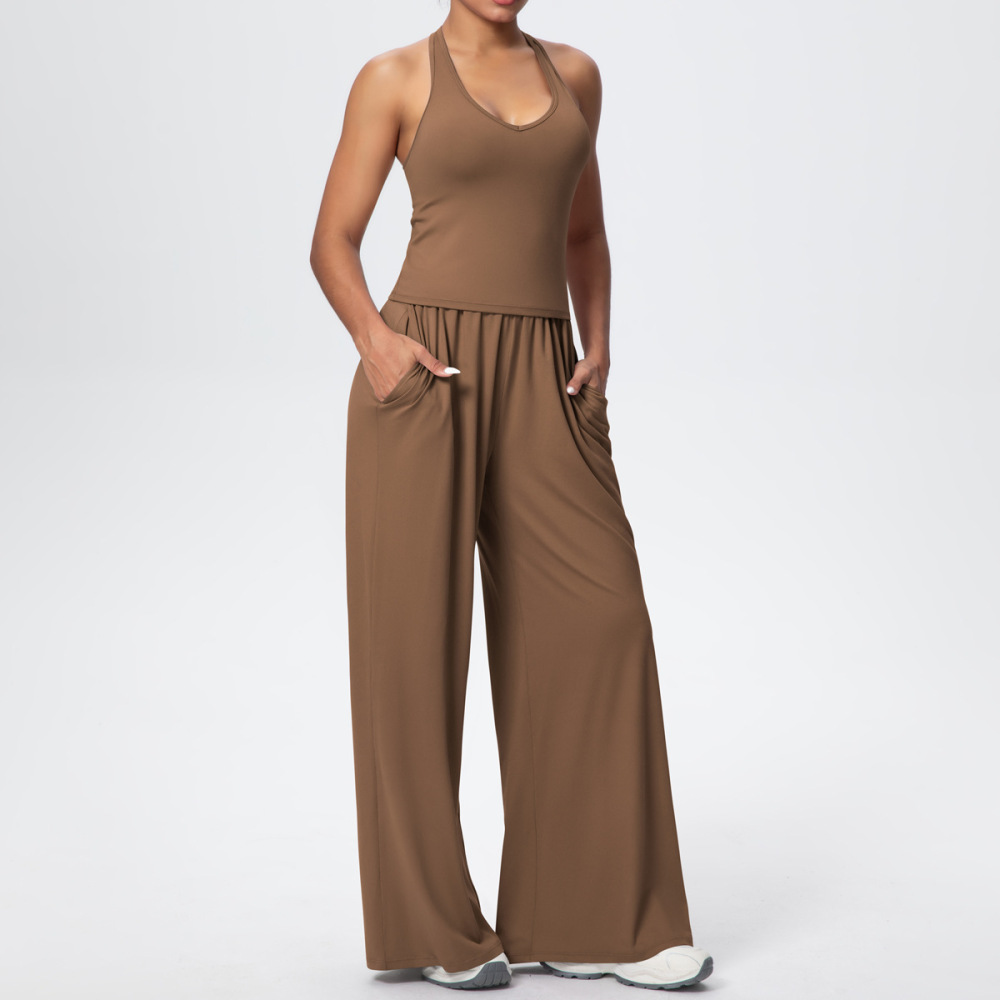 Ensemble De Yoga Pour Femme, Couleur Unie, À Rebond Élevé h5Image3
