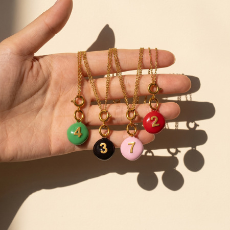 Pendentifs en acier inoxydable étanches couleur or, série Simple, numéro quotidien