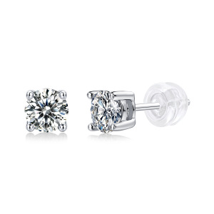 Boucles D'Oreilles Simples Et Élégantes En Forme De Trèfle, Cercle, Triangle Et Rectangle, Plaquées Platine S925, En Moissanite. h5