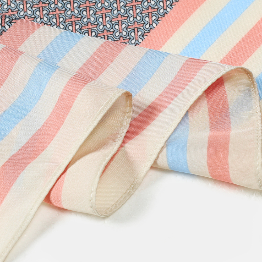 Écharpes D'Été Pour Femmes Simple Series Daily Stripe De Couleurs Mélangées h5Image5