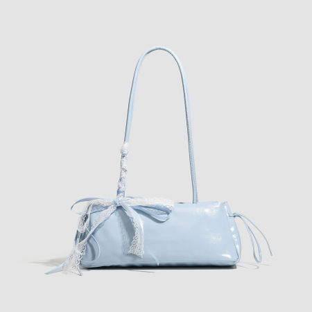Sac à main minimaliste pour femme, orné d'un nœud papillon, de couleur unie. 2