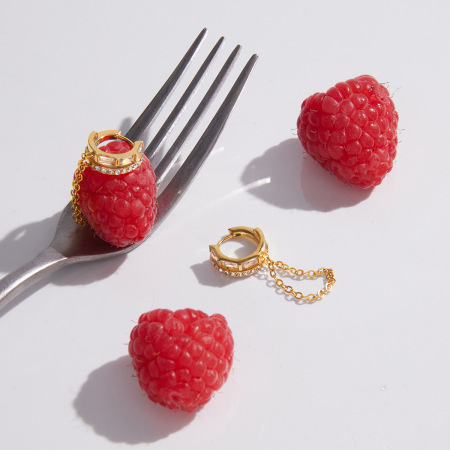 Boucles d'oreilles pendantes pour femme, en acier inoxydable imperméable, couleur or, avec pompon simple et zircon. 2
