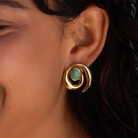 Boucles d'oreilles puces pour femmes, collection romantique, en acier inoxydable imperméable et ornées d'un joli fil.