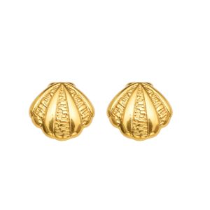 Boucles D'Oreilles Puces Pour Femmes, Style Océanique, En Acier Inoxydable, Imperméables, Motif Coquillage h5 Image4