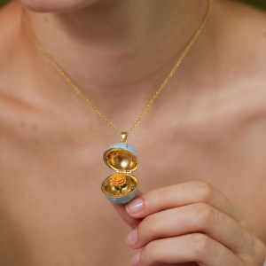 Colliers Pendentifs Pour Femmes, Collection Romantique, Motif Floral Mignon, Couleur Cuivre Et Or h5 Image3