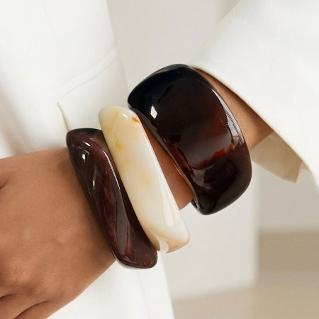 Bracelets pour femmes en résine à dégradé de couleurs