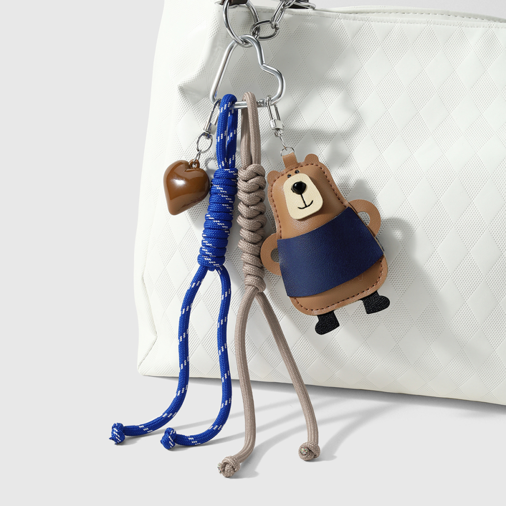 Breloques De Sac En Cuir Torsadées, Motif Animal Mignon, Série Simple Image4