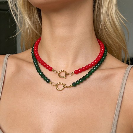 Colliers de perles de verre pour femmes, en perles de couleur unie