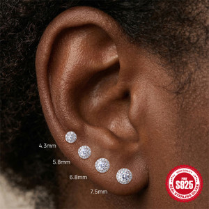 Boucles D'Oreilles Élégantes En Moissanite, Plaquées Platine Et Serties Sur De L'Argent Sterling 925. h5 Image3
