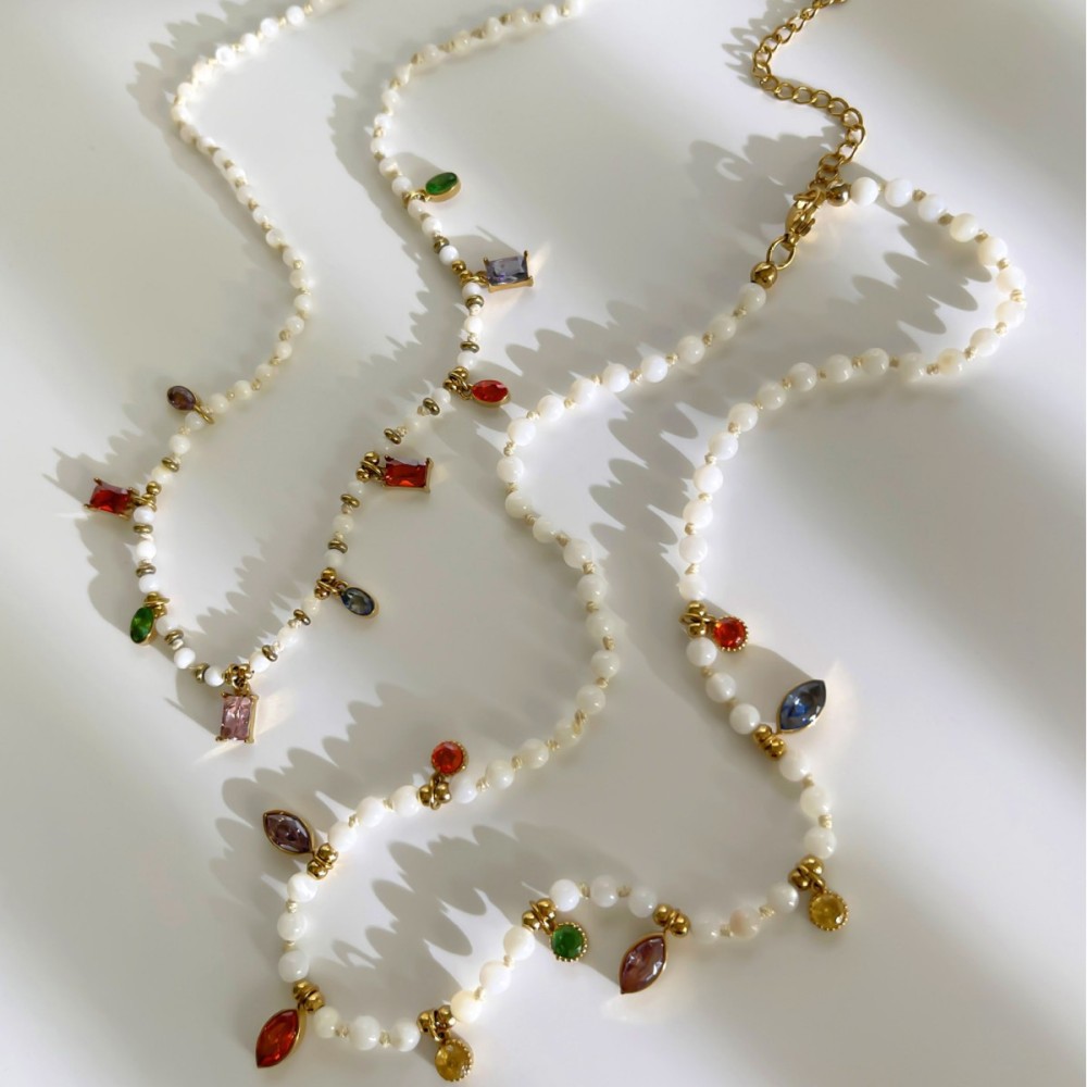 Colliers De Perles Pour Femmes, Collection Rétro Luxueuse, Ornés De Pierres Naturelles Et De Zircon. Image4