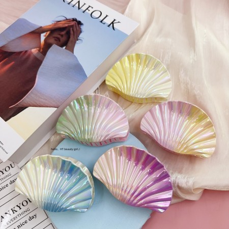 Série romantique, forme simple et irrégulière, style océanique, coquillage, couleur dégradée, griffes à cheveux en ABS 2