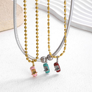 Colliers De Perles Pour Femmes, Collection Simple Series, Perles Élégantes De Forme Irrégulière, En Acier Inoxydable, Étanches, Couleur Or h5 Image3