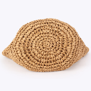 Sac Trapèze Femme En Raphia Tissé Uni Style Vacances h5 Image5