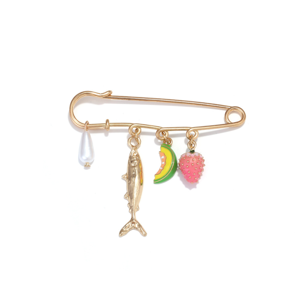 Broches En Alliage De Poissons Multicolores Style Océanique De La Série Simple Daily Fruit h5Image3