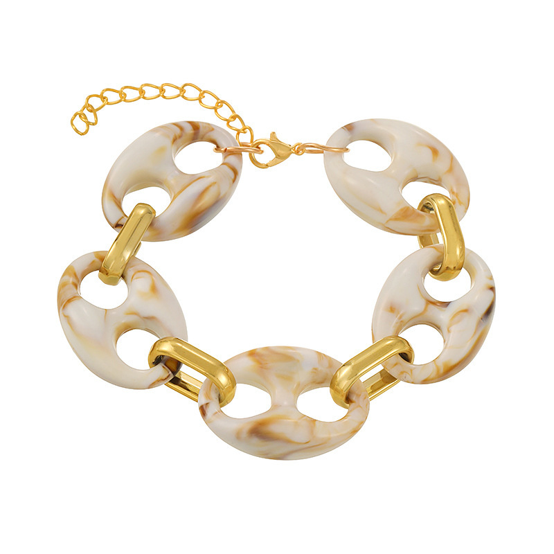 Bracelets À Chaînes En Résine Style Punk Pour Femmes 
