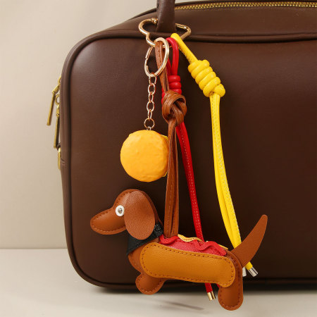 Porte-clés de sac en PU de couleur assortie, style décontracté, motif animal torsadé, série simple