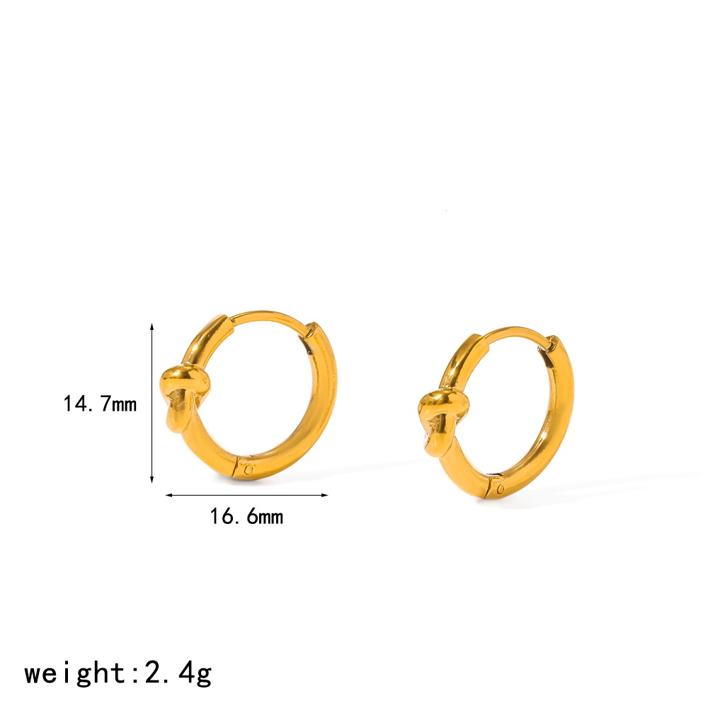 Boucles D'Oreilles Créoles Torsadées Pour Femmes, En Acier Inoxydable Étanche, Couleur Or 