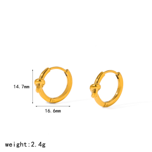 Boucles D'Oreilles Créoles Torsadées Pour Femmes, En Acier Inoxydable Étanche, Couleur Or h5 