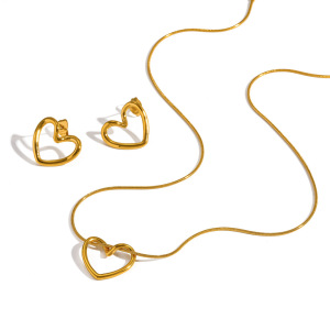 Boucles D'Oreilles Sweet Heart En Acier Inoxydable Étanche Couleur Or Pour Femmes h5 Image4