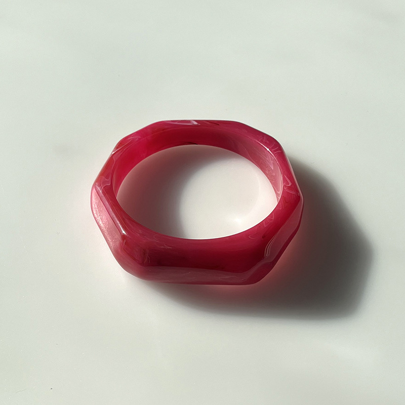 Bracelets En Acrylique Pour Femmes, Collection Simple Series, Forme Irrégulière Et Décontractée