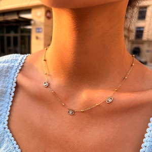 Colliers Pendentifs Pour Femmes Simple Series Daily Devil'S Eye En Acier Inoxydable Étanche Couleur Or Et Zircon h5 Image3