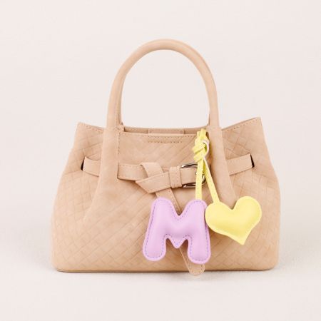 Breloques pour sac en forme de cœur avec lettre quotidienne de la série Simple 2
