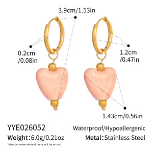 Boucles D'Oreilles Pendantes Pour Femmes Simple Series Daily Heart En Acier Inoxydable Étanche Couleur Or h5 