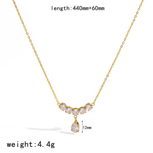 Colliers À Maillons Élégants Pour Femmes, En Acier Inoxydable Étanche, Couleur Or, Ornés De Strass. h5