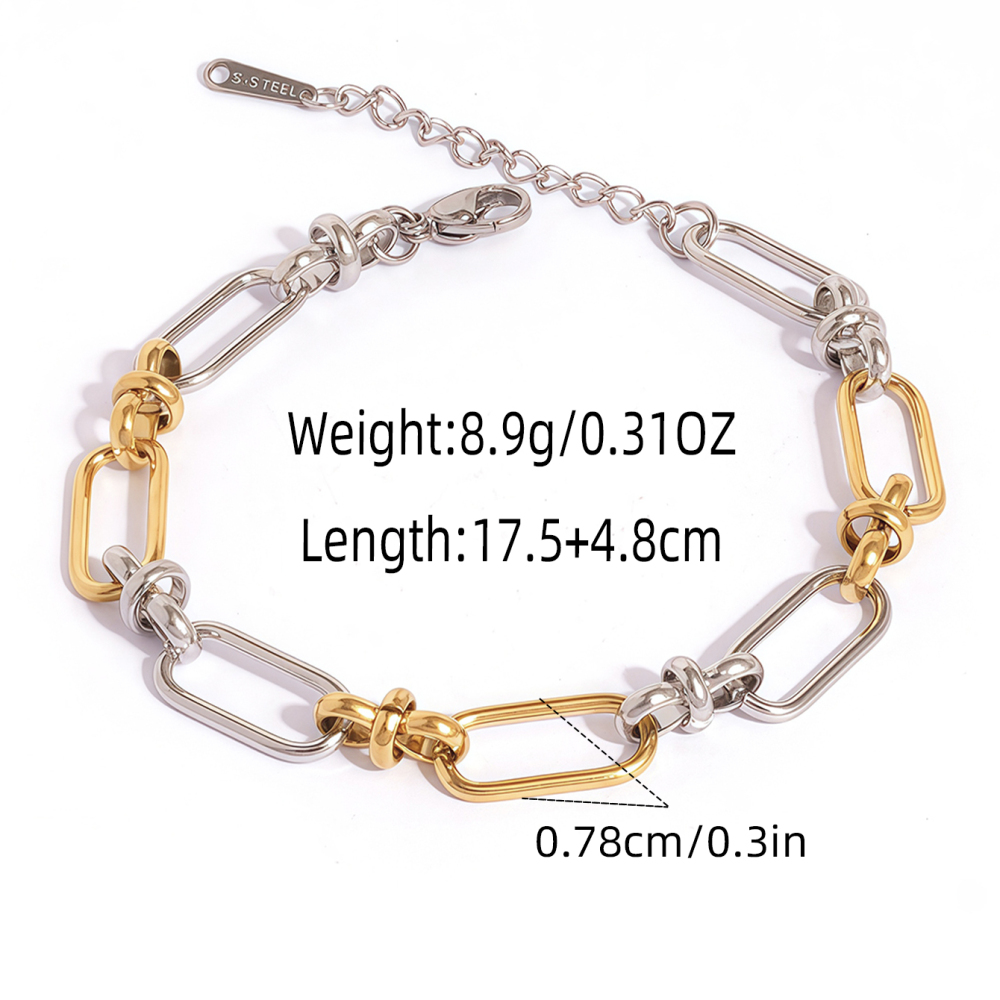 Ensembles De Bracelets Simple Series Daily Shape En Acier Inoxydable Étanche Couleur Or 